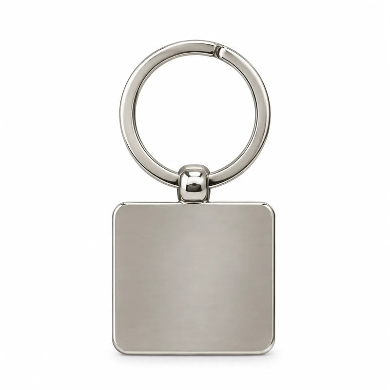 Silver Frame Square Plate Keychain