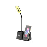 3-in-1 wireless charger with LED desk lamp and smartphone stand