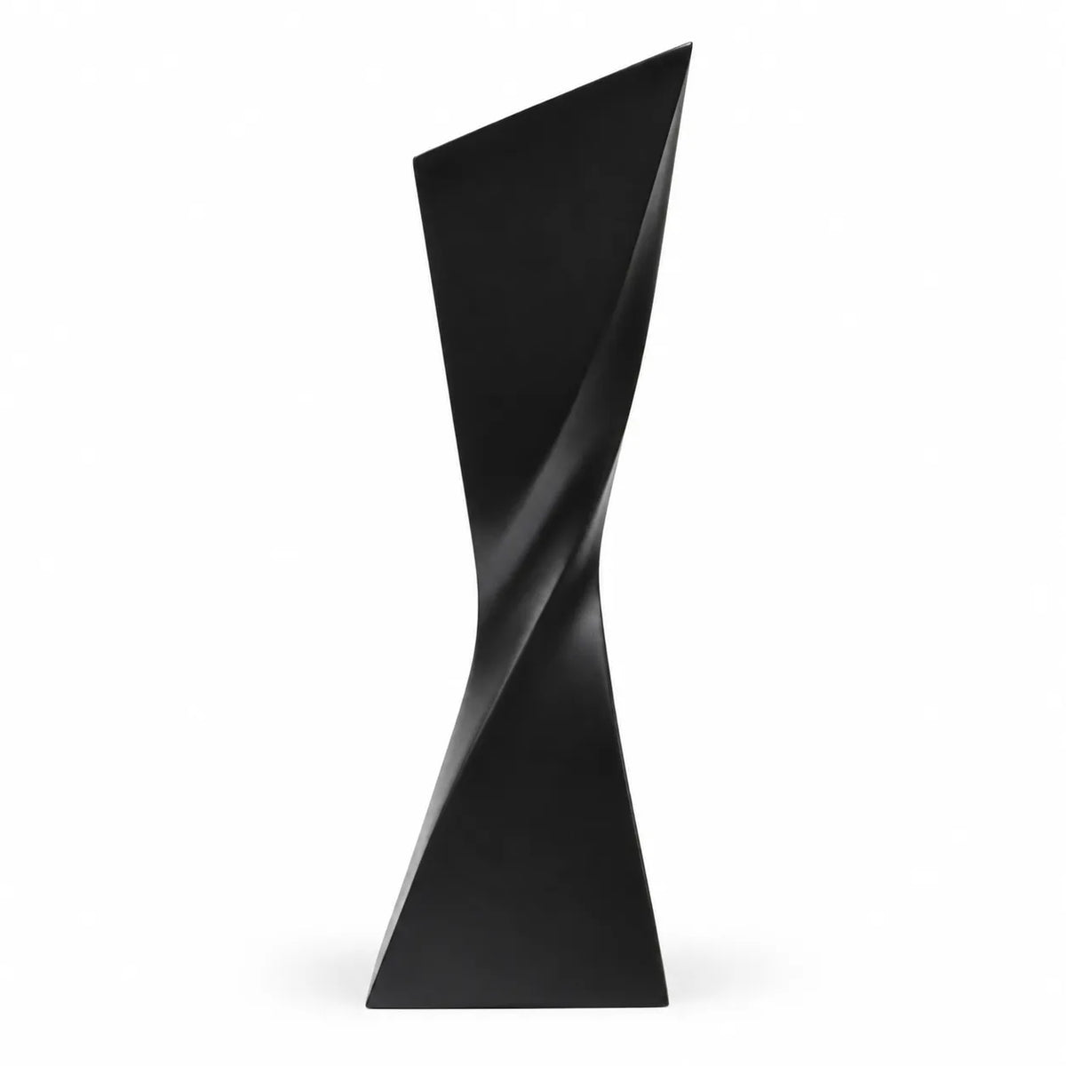 Matte black Blade Twist Resin Award Black with sharp angled top
