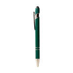 Metal Pen With Silver Ring And Stylus Green
