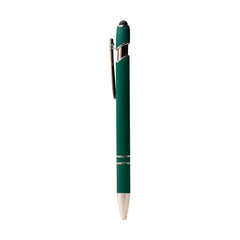 Metal Pen With Silver Ring And Stylus Green