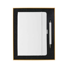 Giftbox With White PU Notebook and Pen