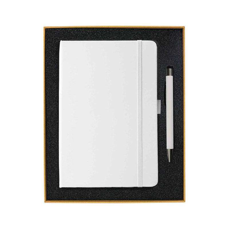 Giftbox With White PU Notebook and Pen
