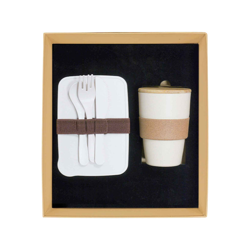 Promotional Giftset with Wheat straw Lunchbox and Coffee mug