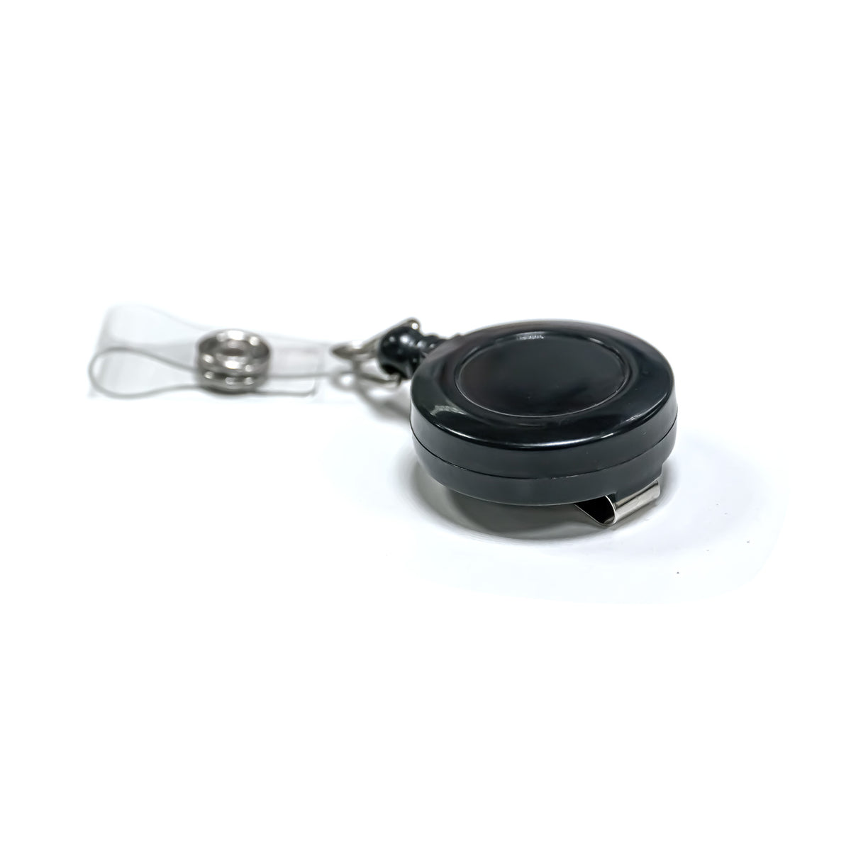 Plastic round badge reel with small round surface Black