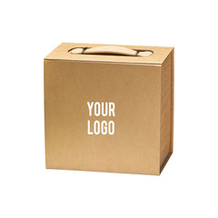 Luxury Gift Box with PU Leather Handle Brown