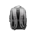 Gray executive laptop backpack with USB charging port and multiple compartments