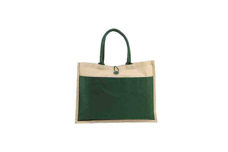 Jute Bag with Canvas Pocket – custom branded corporate gift, Kaaf Creations UAE