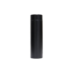Black digital temperature display bottle 500ml – front view with blank branding area