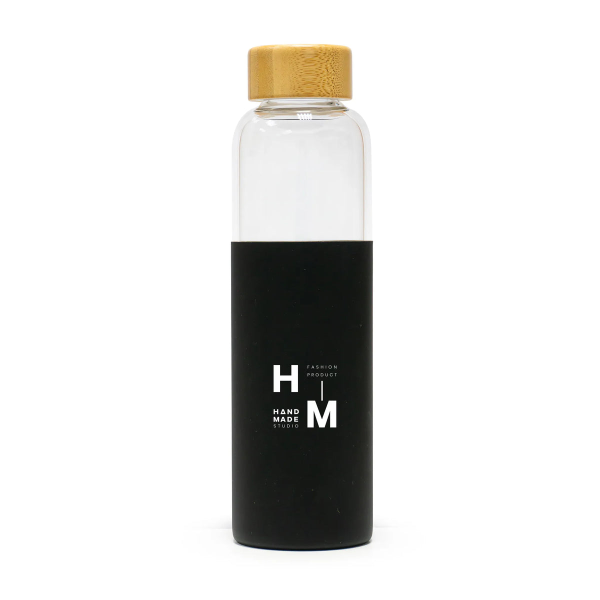 Bamboo Lid Glass Bottle With Silicon Case BK