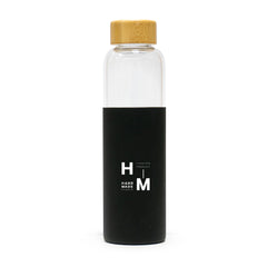 Bamboo Lid Glass Bottle With Silicon Case BK