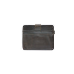 Leather card holder with button