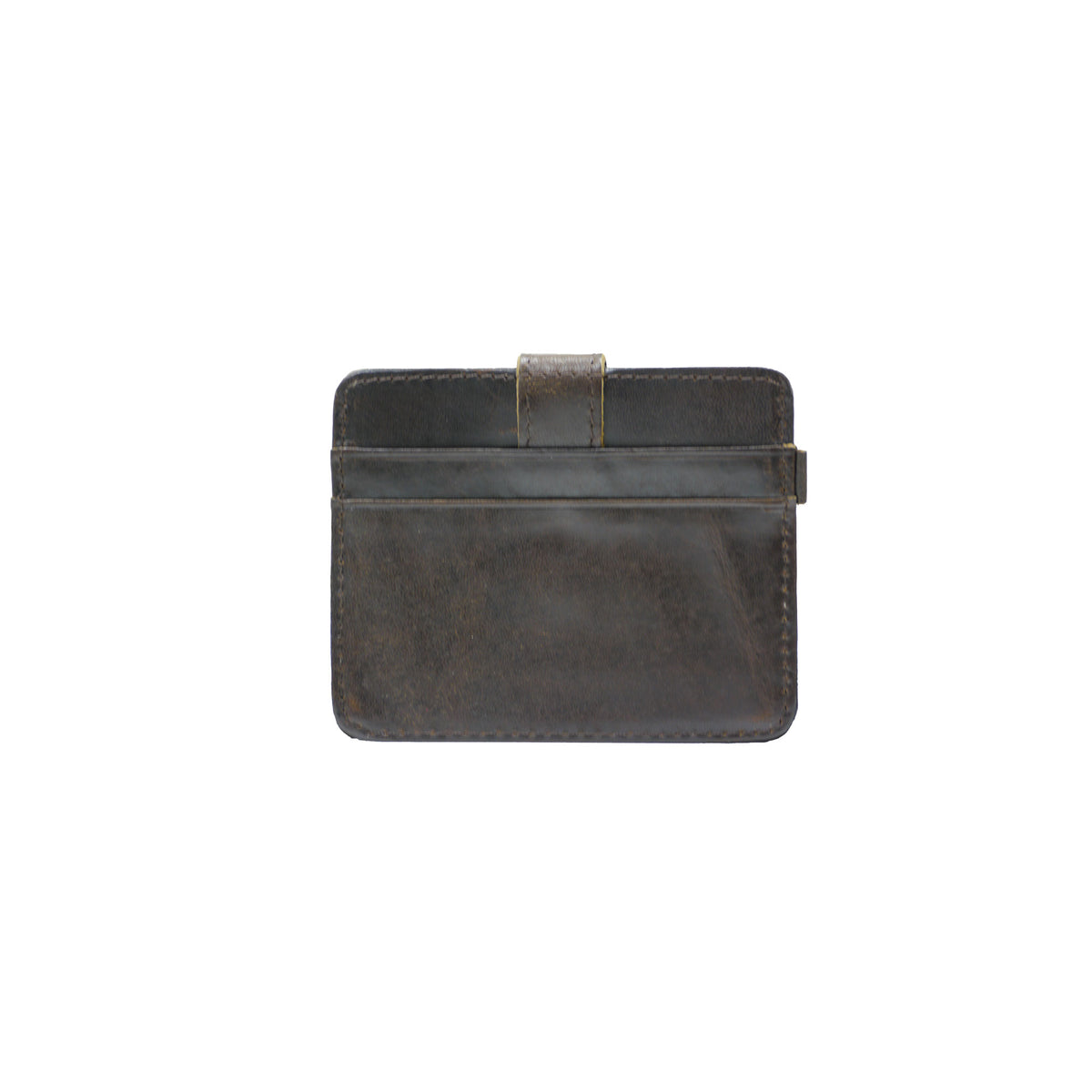 Leather card holder with button