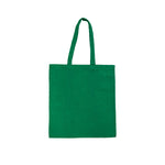 Green recycled cotton tote bag with long handles – sustainable and reusable