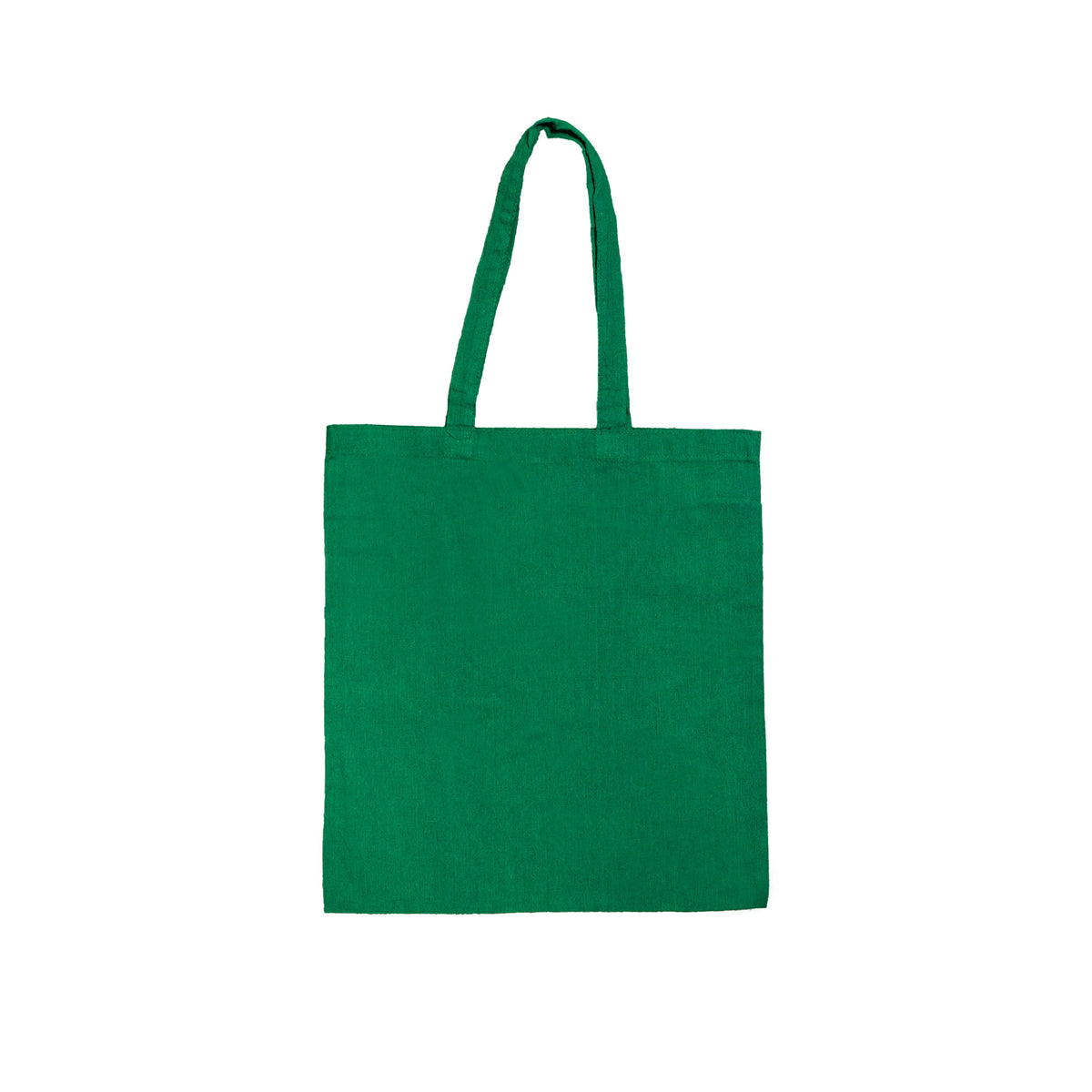 Green recycled cotton tote bag with long handles – sustainable and reusable
