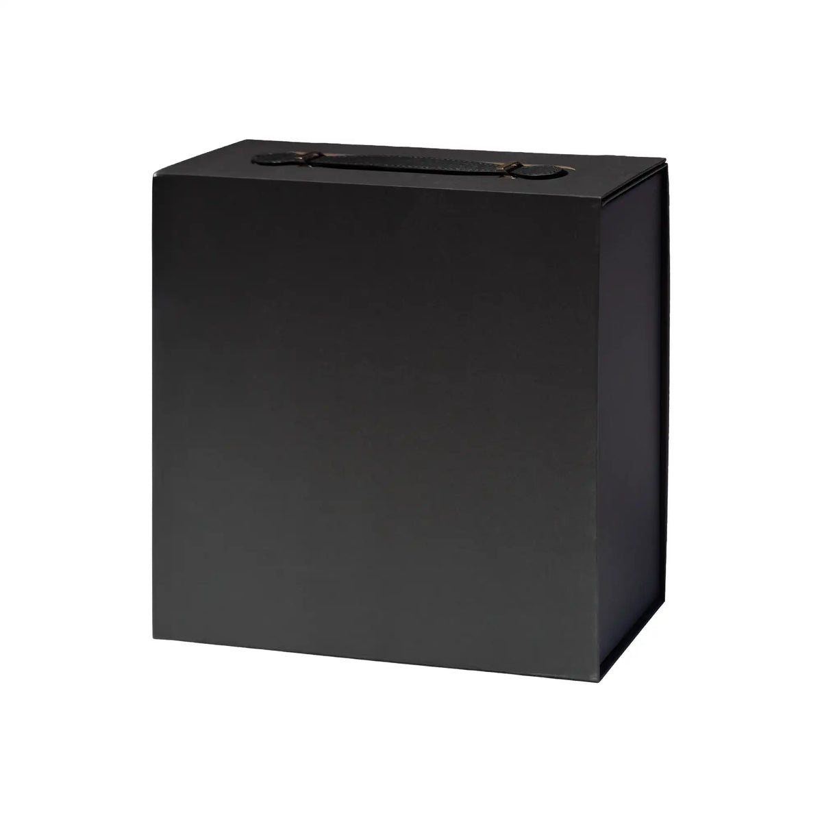 Luxury Gift Box with PU Leather Handle Black