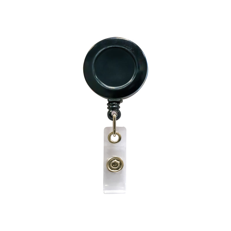 Plastic round badge reel with small round surface Black