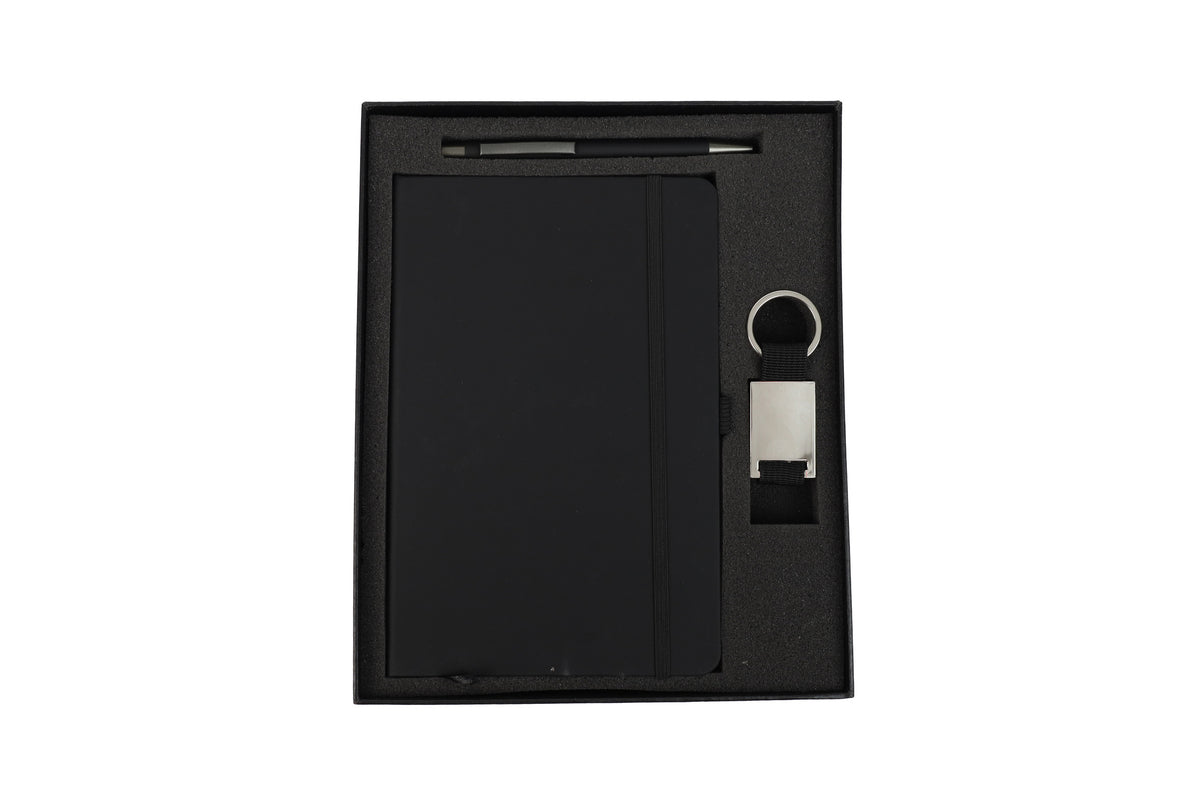 Gift Box with Foam for Pen, A5 Notebook & Keychain – custom branded corporate gift, Kaaf Creations UAE