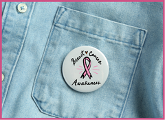 Button Badge Metal Back- 75mm, 58mm, 44mm, 32mm – Pink October Edition – custom branded corporate gift, Kaaf Creations UAE