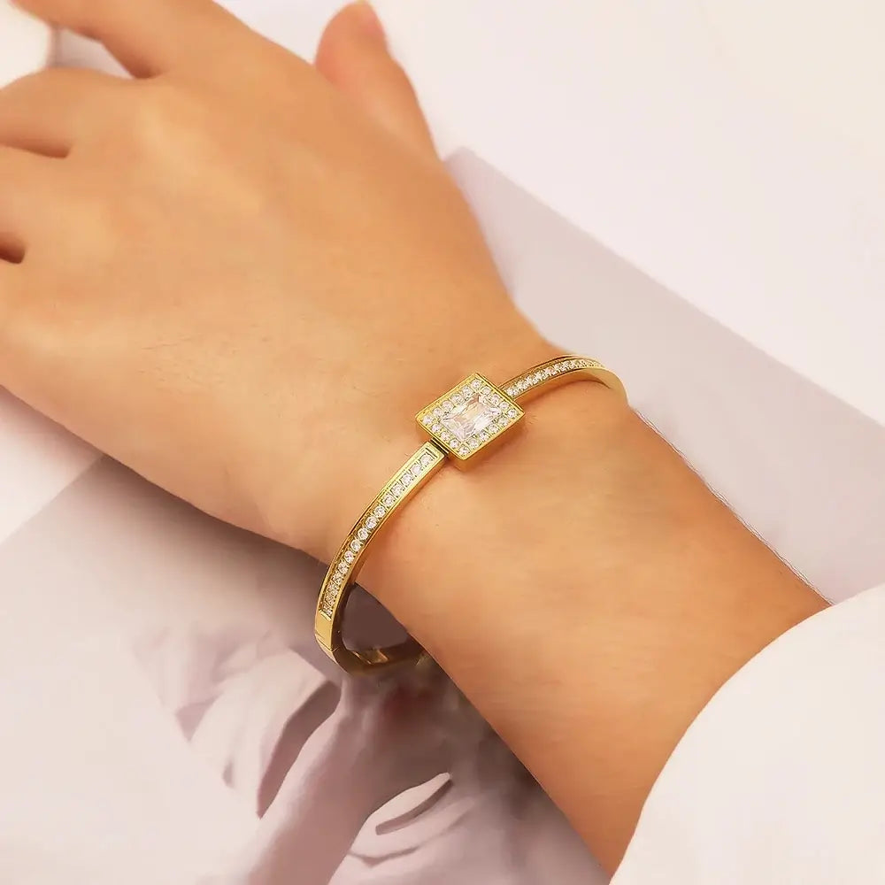 18K gold plated Stainless steel diamond bracelet for women and girls Kaaf Creations
