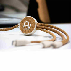 Cork Wheat straw Charging Cable