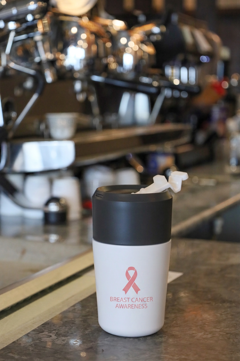 Insulated Stainless Steel Vaccum Tumbler – Pink October Edition – custom branded corporate gift, Kaaf Creations UAE