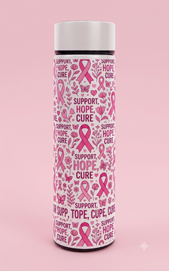 Double Wall Thermometer Bottle 500ml – Pink October Edition – custom branded corporate gift, Kaaf Creations UAE