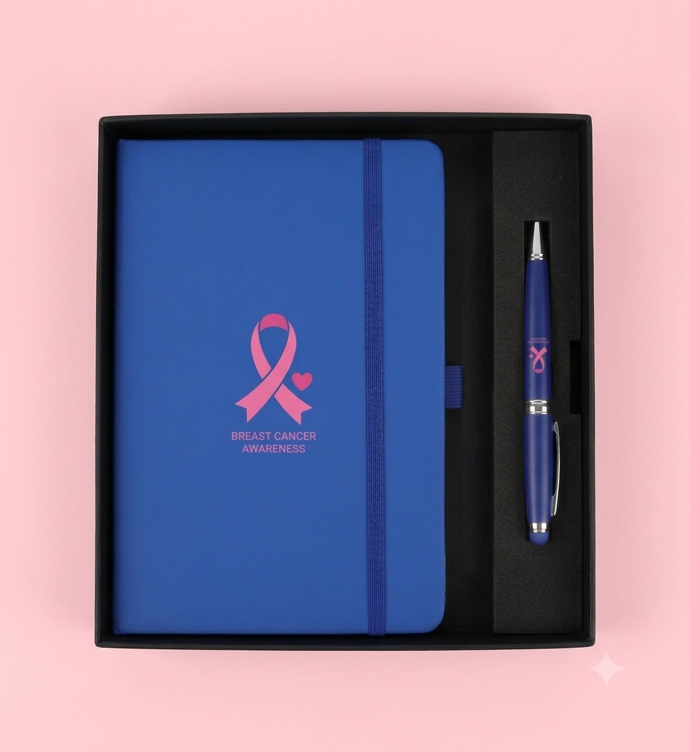 Gift Set Option 1 – Pink October Edition – custom branded corporate gift, Kaaf Creations UAE