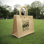 Jute Bag with Button Closure – custom branded corporate gift, Kaaf Creations UAE