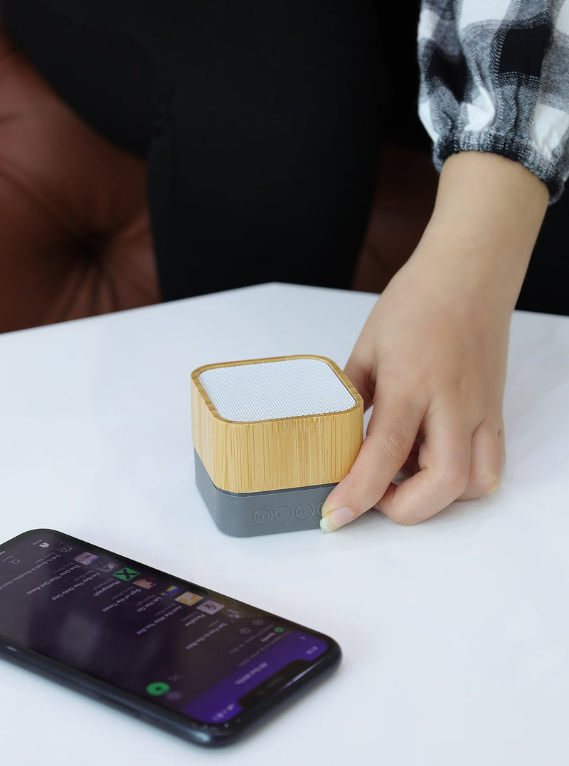 Bamboo Bluetooth Speaker – custom branded corporate gift, Kaaf Creations UAE