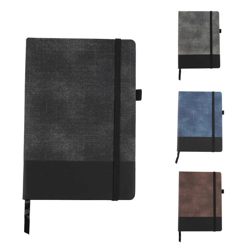 Two-tone Personalized PU Notebook – custom branded corporate gift, Kaaf Creations UAE