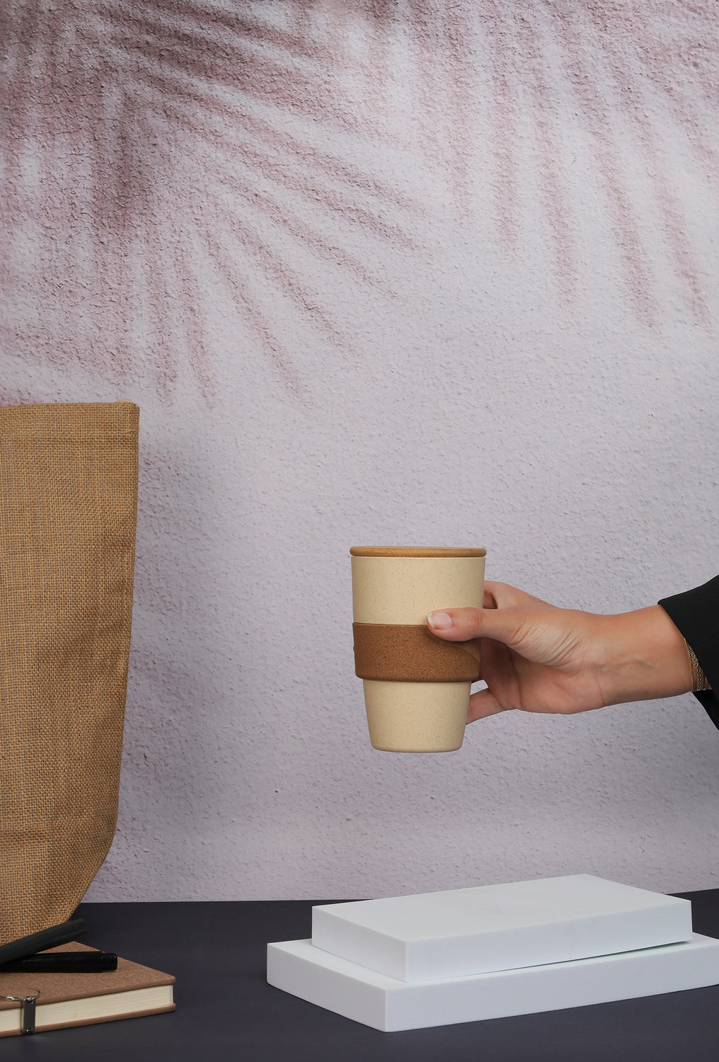 Wheat Straw Cork Grip PP Tumbler – custom branded corporate gift, Kaaf Creations UAE