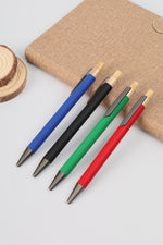 Metal Ball Pen with Bamboo Button – custom branded corporate gift, Kaaf Creations UAE