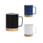 Bamboo Base Stainless Steel Mug – custom branded corporate gift, Kaaf Creations UAE