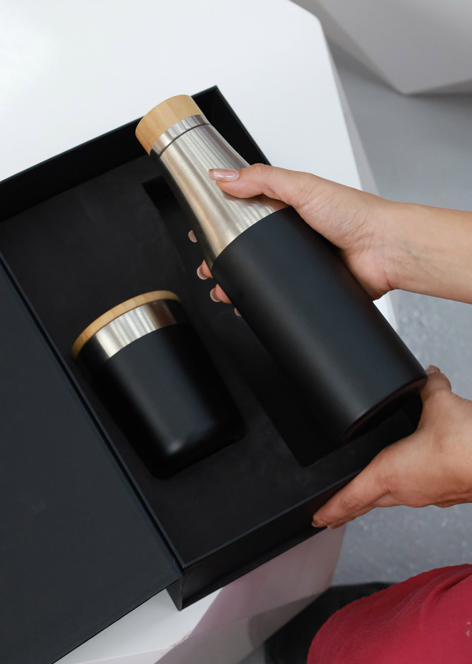 Bottle Tumbler Gift Set – Pink October Edition – custom branded corporate gift, Kaaf Creations UAE