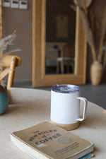Bamboo Base Stainless Steel Mug – custom branded corporate gift, Kaaf Creations UAE