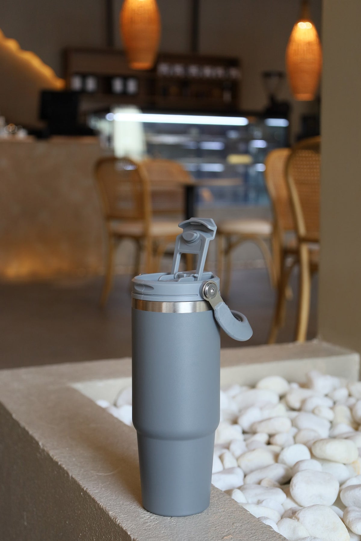 Double Wall Stainless Steel Straw Tumbler – custom branded corporate gift, Kaaf Creations UAE