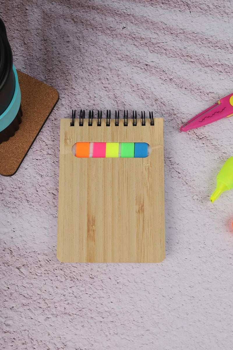 Mini Bamboo Notebook with Memo Pad – custom branded corporate gift, Kaaf Creations UAE
