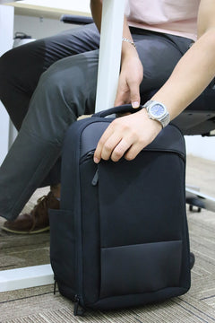 Black Leather Backpack – custom branded corporate gift, Kaaf Creations UAE