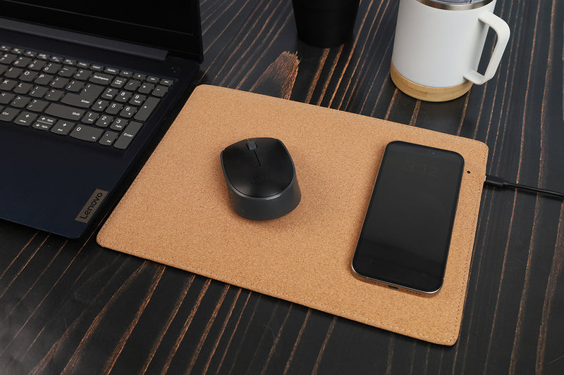Cork Mousepad with Wireless Charger – custom branded corporate gift, Kaaf Creations UAE