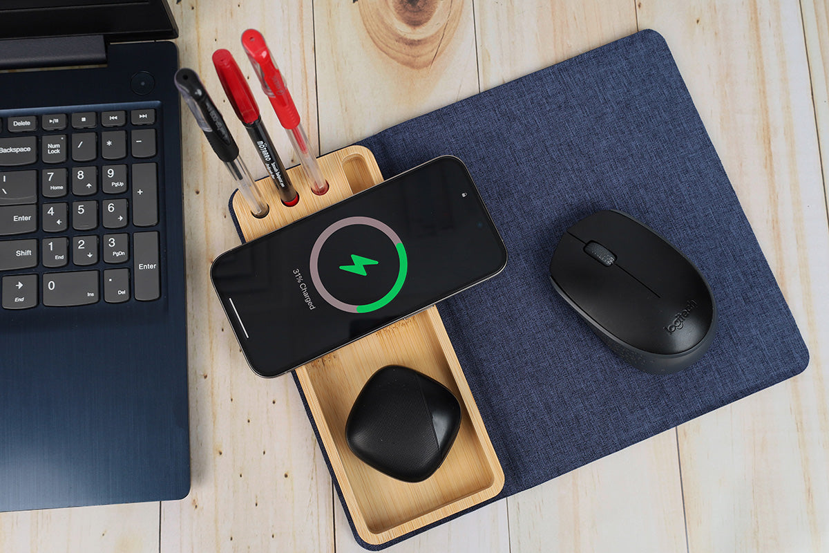 RPET Mousepad with Wireless Charger – custom branded corporate gift, Kaaf Creations UAE