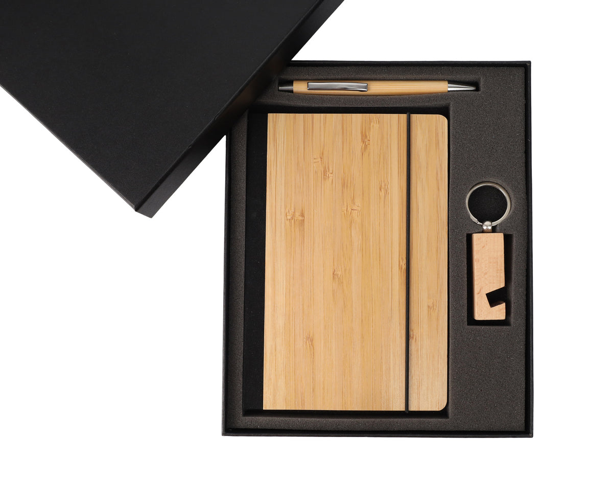 Black Bamboo Corporate Gift Box – custom branded corporate gift, Kaaf Creations UAE