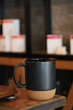 Ceramic Mug with Cork Bottom – custom branded corporate gift, Kaaf Creations UAE