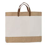 Canvas & Jute Bag with Leather Handle – custom branded corporate gift, Kaaf Creations UAE