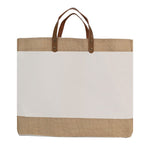 Canvas & Jute Bag with Leather Handle – custom branded corporate gift, Kaaf Creations UAE