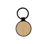 Round Bamboo Body Metal Keychain – custom branded corporate gift, Kaaf Creations UAE