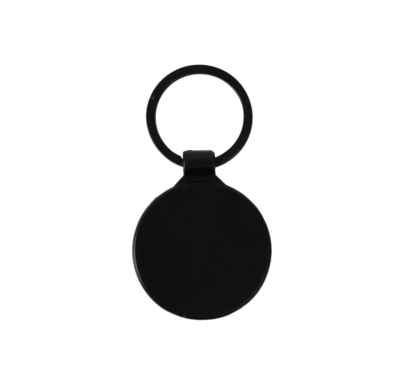 Round Bamboo Body Metal Keychain – custom branded corporate gift, Kaaf Creations UAE