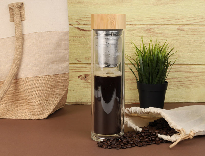Double Wall Glass Bottle – custom branded corporate gift, Kaaf Creations UAE