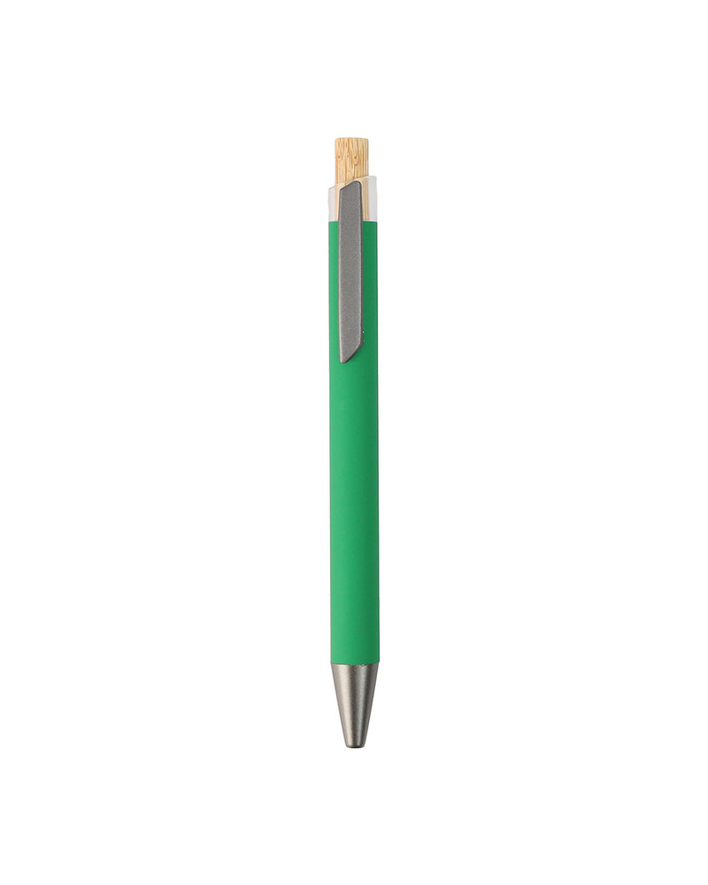 Metal Ball Pen with Bamboo Button – custom branded corporate gift, Kaaf Creations UAE