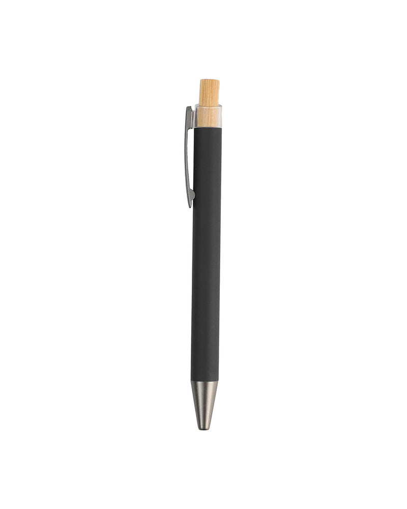 Metal Ball Pen with Bamboo Button – custom branded corporate gift, Kaaf Creations UAE
